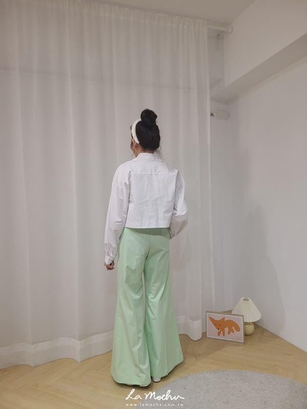前抓褶大寬褲